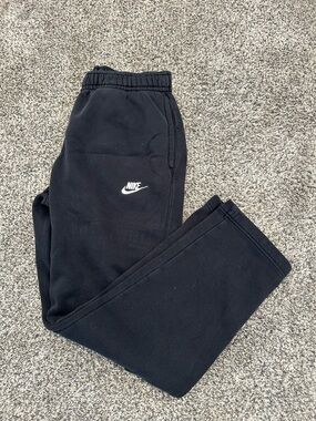 Nike Black Sweatpants with White Swoosh Logo sz small